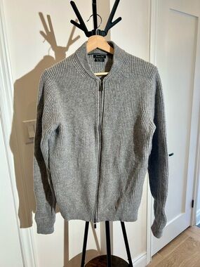 Massimo Dutti Wool-Cashmere Grey Cardigan